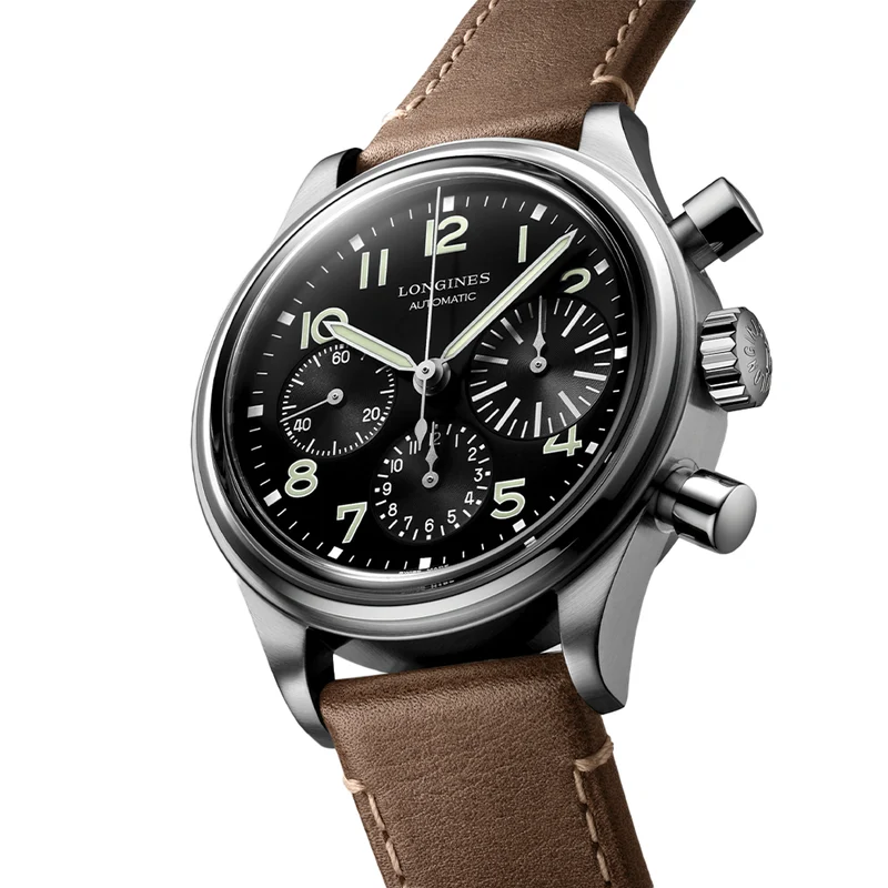 Avigation BigEye 41mm - Black on Leather Strap