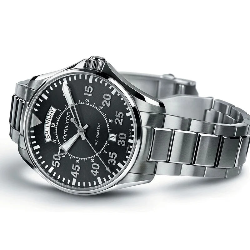 Khaki Aviation Pilot Day Date Auto 42mm - Black on Bracelet