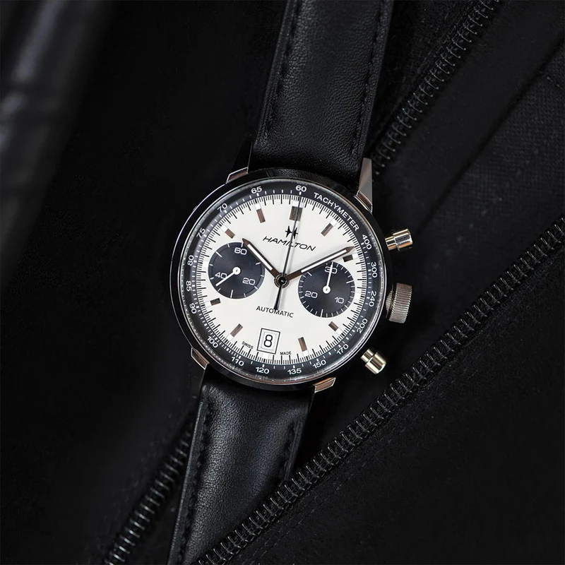 American Classic Intra-Matic Auto Chrono 40mm - White on Leather Strap