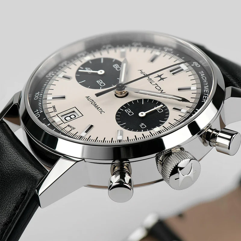American Classic Intra-Matic Auto Chrono 40mm - White on Leather Strap