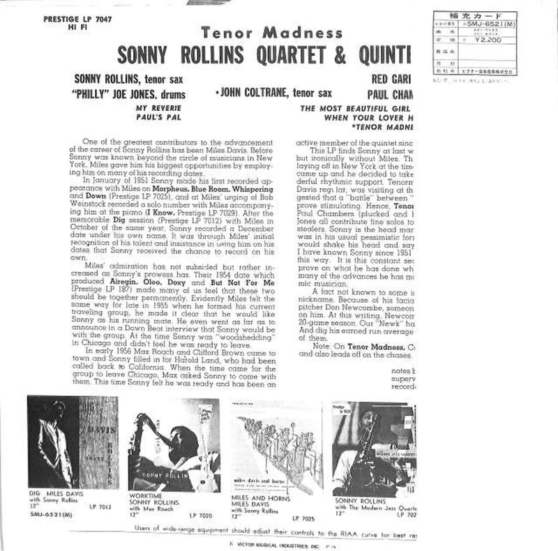 Victor Sonny Rollins „Tenor Madonnes“ SMJ-6521