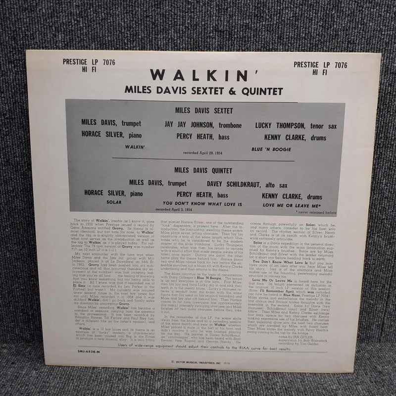 VICTOR WALKIN MILES DAVIS SEXTET & QUINTET