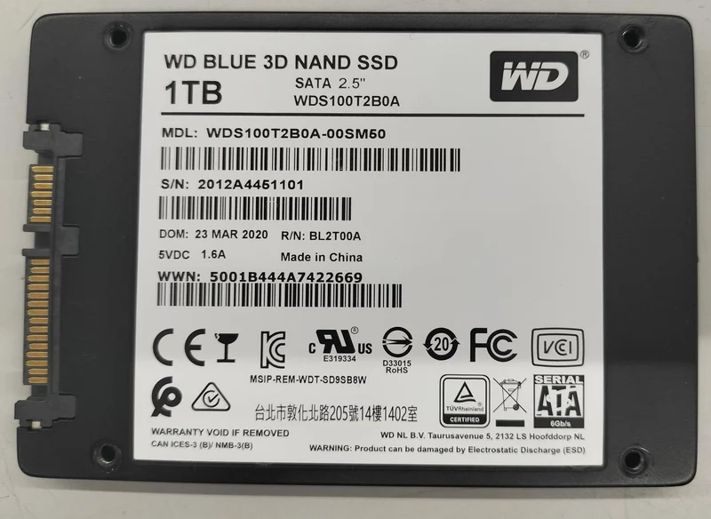 WD SSD (1 TB) WDS100T2B0A-00SM50