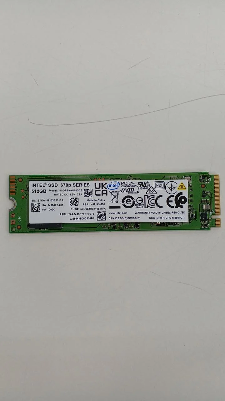 Intel M.2 SSD SSDPEKNU512GZ