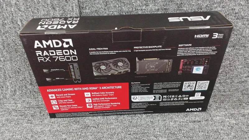 ASUS Ungeöffnete Grafikkarte DUAL-RX7600-O8G-EVO