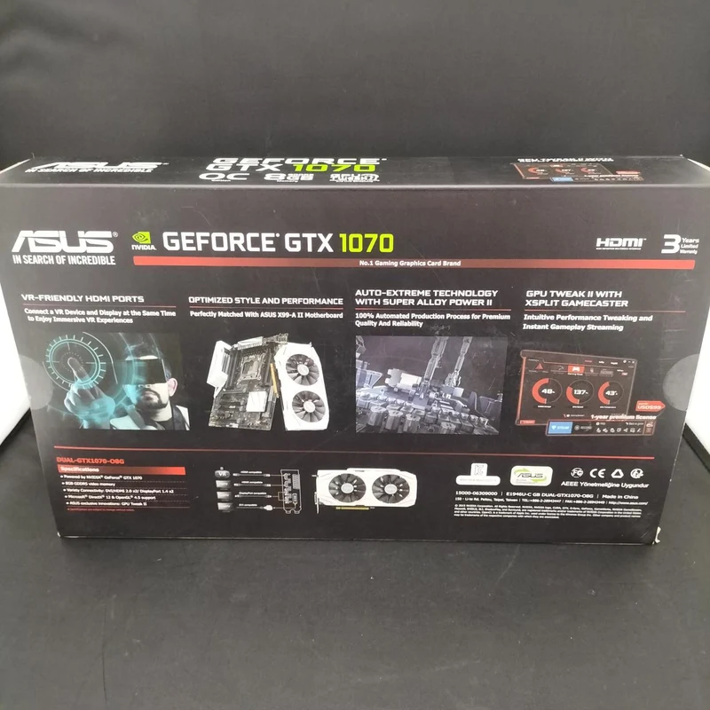 ASUS PCI-EXPRESS Bus-kompatible NVIDIA-Grafikkarte DUAL-GTX1070-08G