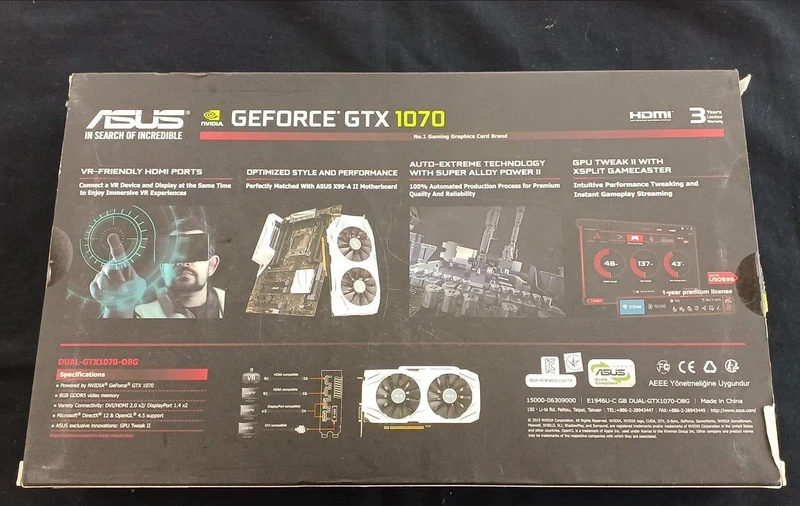 ASUS Grafikkarte: DUAL-GTX1070-O8G