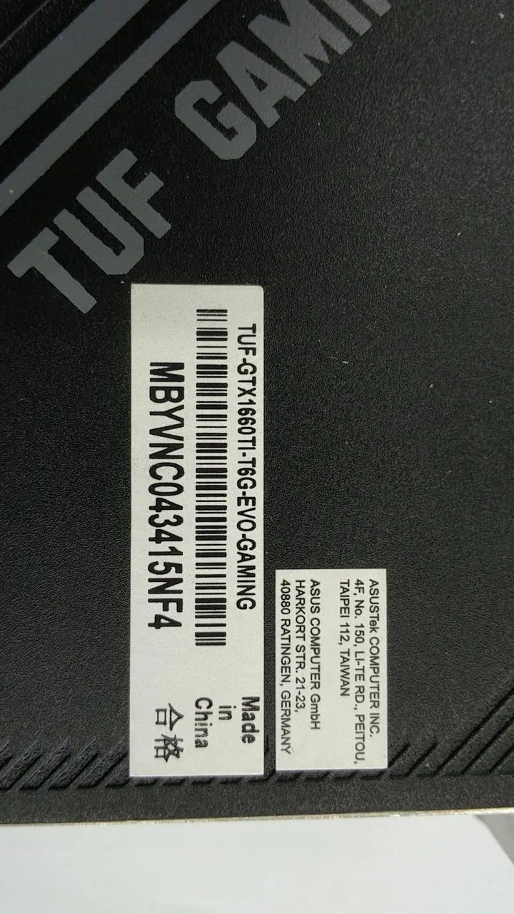 ASUS Grafikkarte: TUG-GTX1660TI