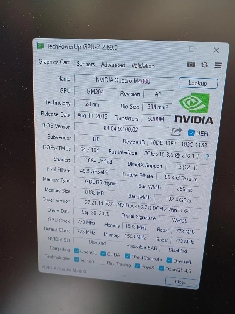 NVIDIA-Grafikkarte: QUADRO M4000