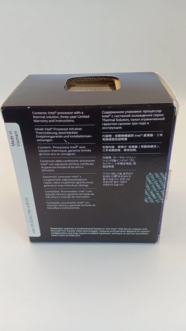 Intel CPU Box Core i3-8100