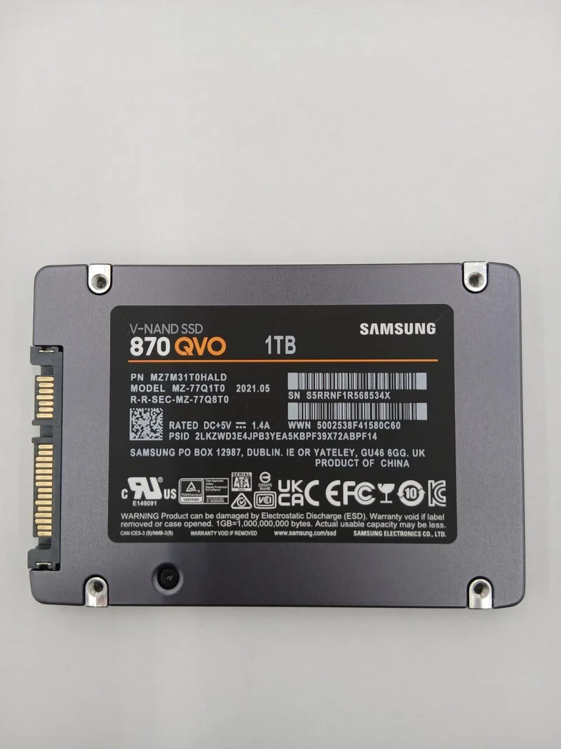 SAMSUNG SSD1TB 870 QVO MZ-77Q1T0B/IT