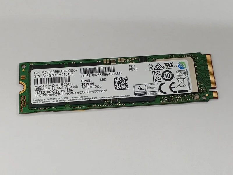 SAMSUNG NVME M.2 SSD 256GB MZVLB256HAHQ-00007