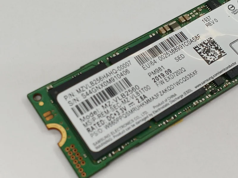 SAMSUNG NVME M.2 SSD 256GB MZVLB256HAHQ-00007