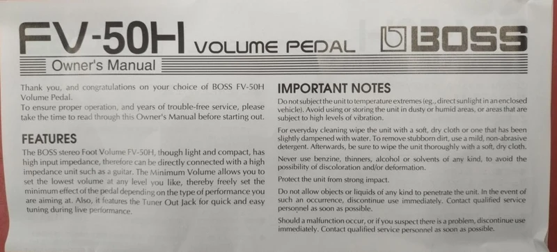 BOSS Volume Pedal FV-50H