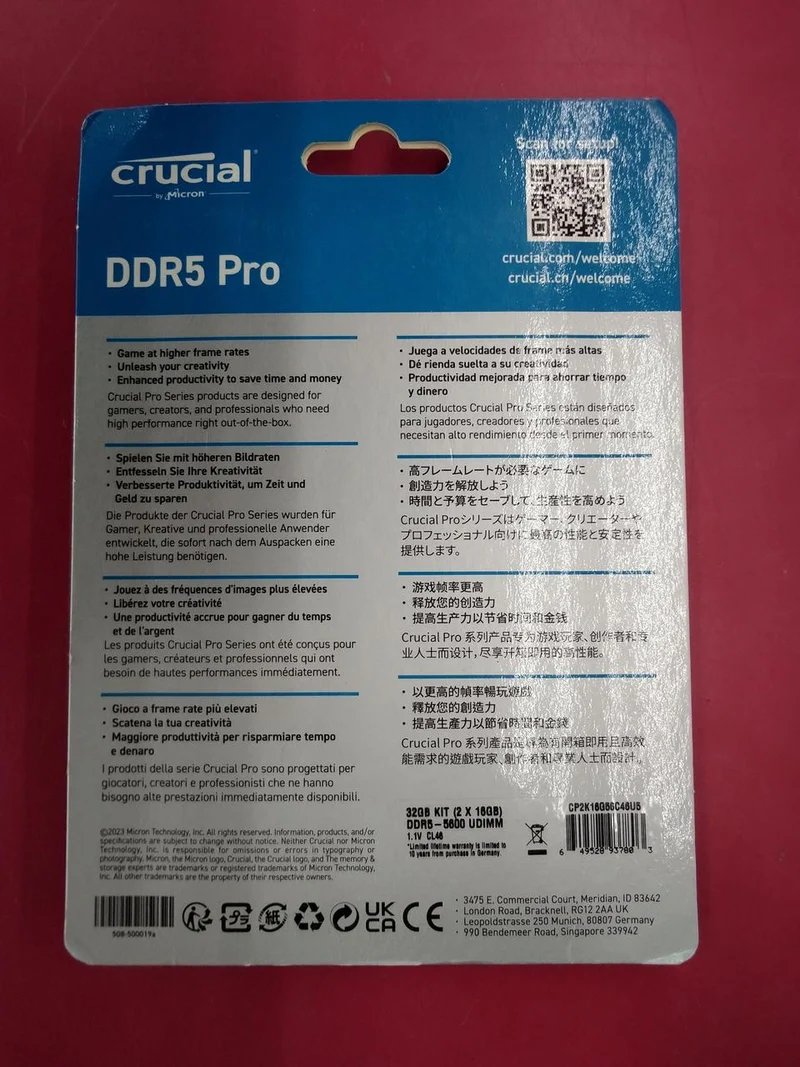 CRUCIAL DDR5-Speicher CP2K16GB55C48UB
