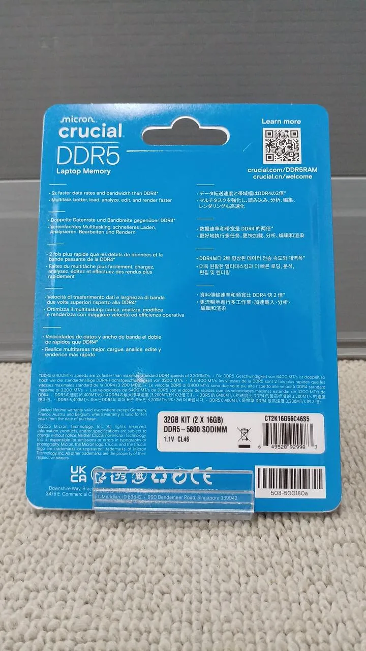 CRUCIAL DDR5-Speicher DDR5-5600SODIMM