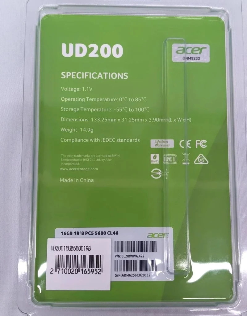 ACER PC-Speicher DDR5 U-DIMM