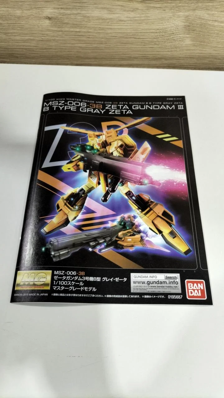 Bandai Gundam Evolve MG MSZ-006-3B Zeta Gundam Einheit 3 ​​Typ B Grau