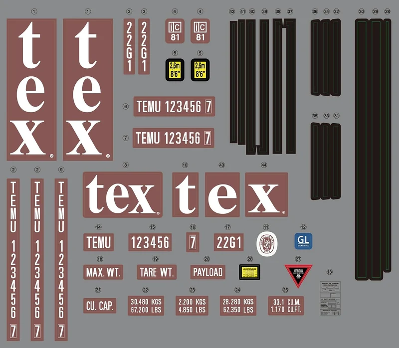 Fujimi 1/24 Auto NEXT Serie Nr. 1102 20 Fuß Trockencontainer tex