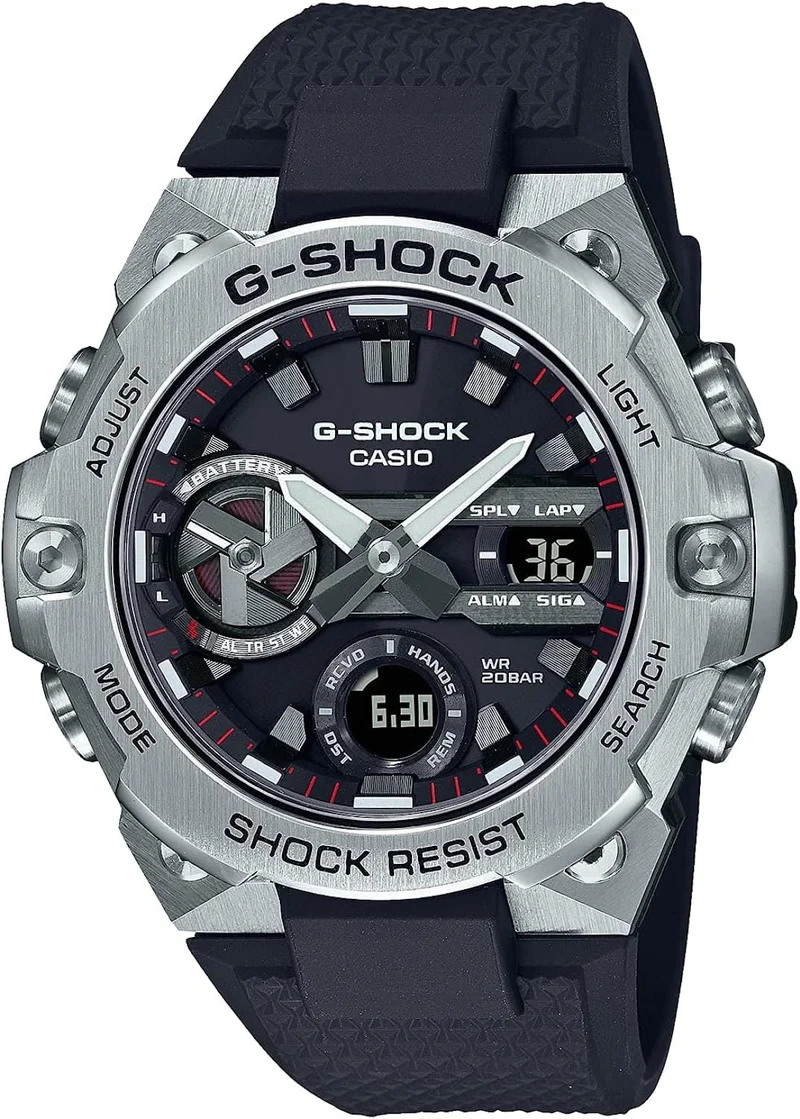 CASIO G-SHOCK G-STEEL Bluetooth-Uhr für Herren, Tough Solar, Edelstahl, GST-B400-1A [Parallelimport]