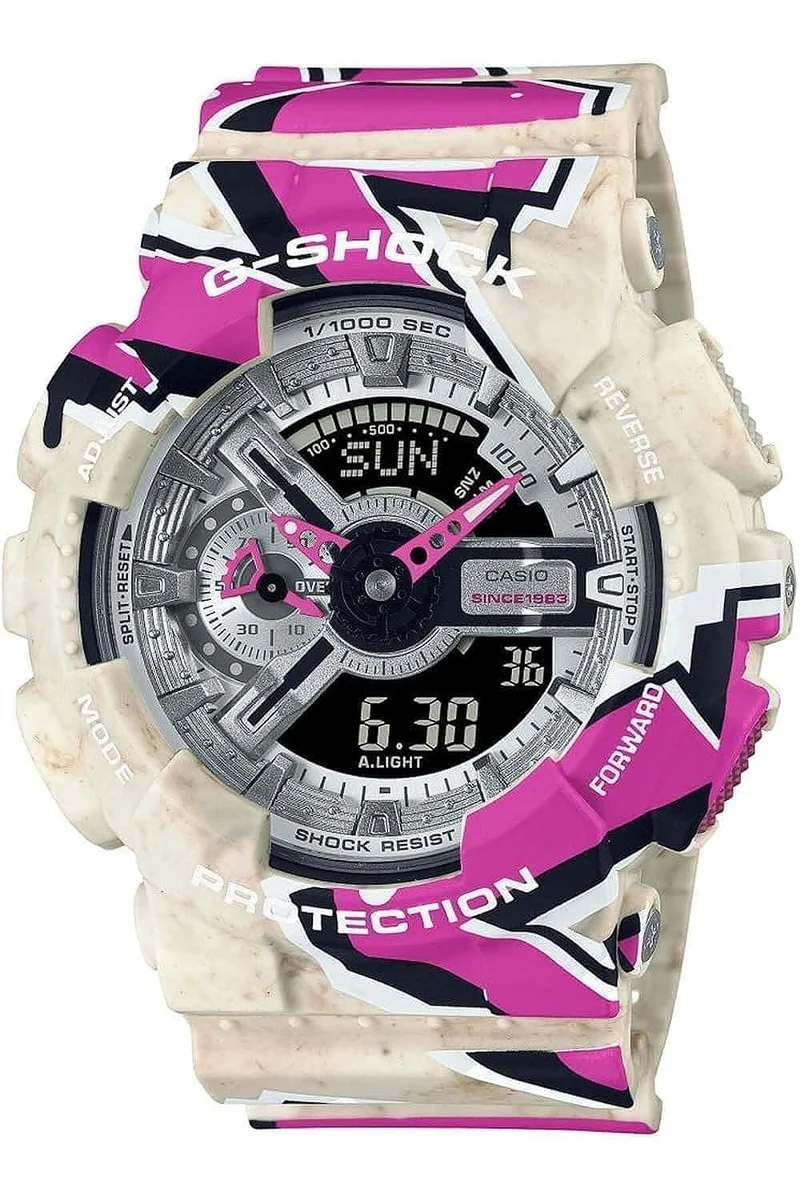 [Casio] G-SHOCK 110 SERIES Street Spirit Herrenuhr, Beige, Silber, Rosa, Mehrfarbig GA-110SS-1A [Parallelimport]