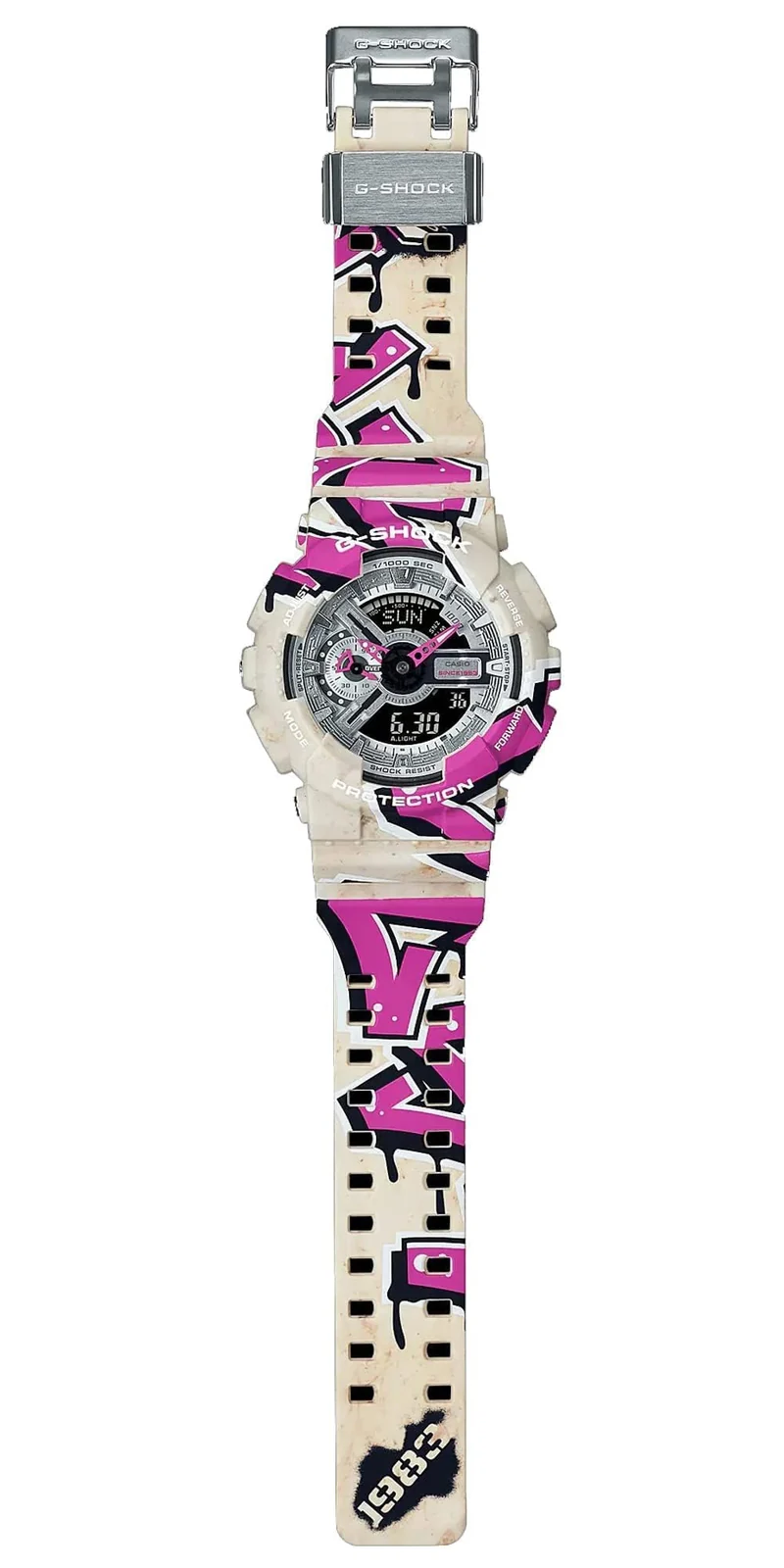 [Casio] G-SHOCK 110 SERIES Street Spirit Herrenuhr, Beige, Silber, Rosa, Mehrfarbig GA-110SS-1A [Parallelimport]