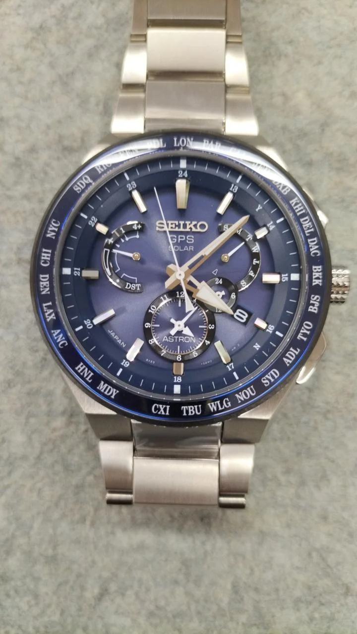 SEIKO GPS Solar Analog Armbanduhr SBXB155 Unbenutzt