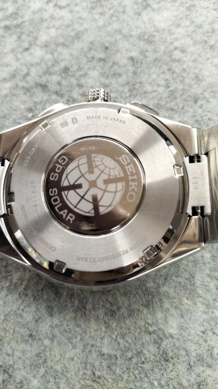 SEIKO GPS Solar Analog Armbanduhr SBXB155 Unbenutzt