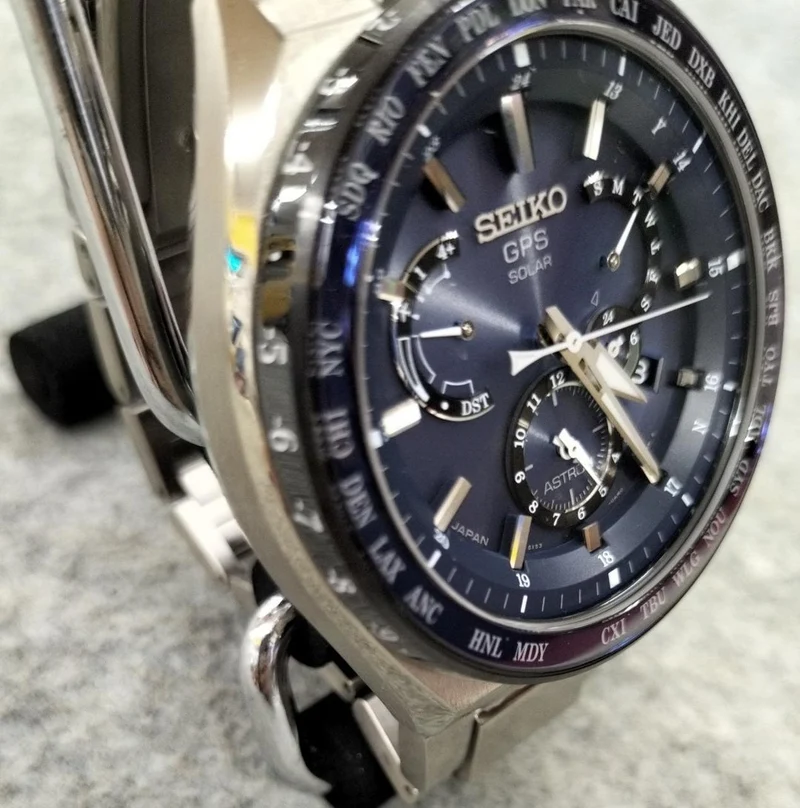 SEIKO GPS Solar Analog Armbanduhr SBXB155 Unbenutzt
