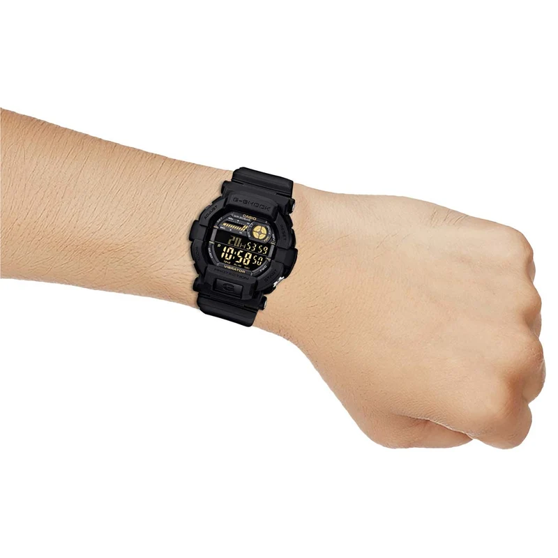 CASIO G-SHOCK Herren-Digitaluhr mit Vibrationsfunktion GD-350-1B Schwarz (Auslandsmodell, Parallelimport)
