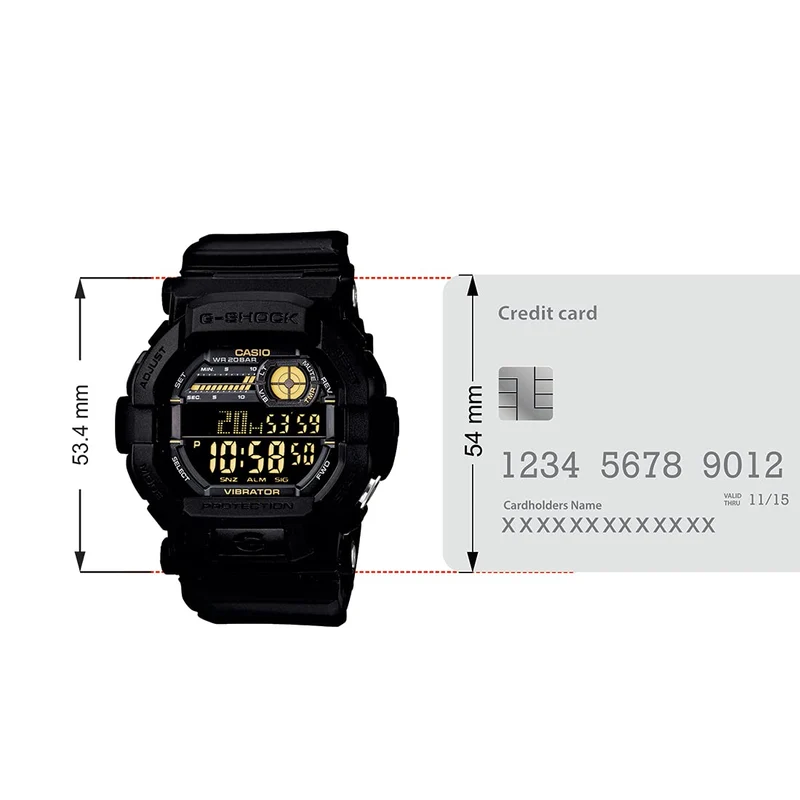 CASIO G-SHOCK Herren-Digitaluhr mit Vibrationsfunktion GD-350-1B Schwarz (Auslandsmodell, Parallelimport)