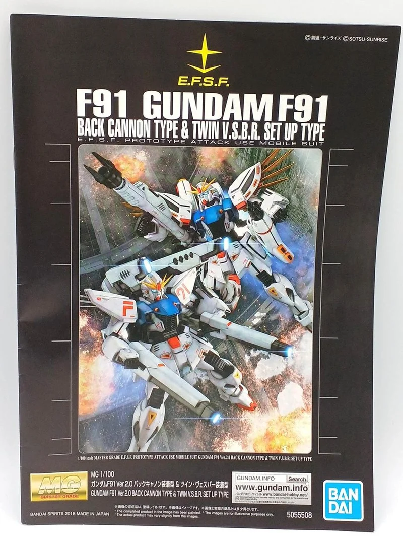 BANDAI Gundam F91 MG Gundam F91VER2,0 Ausgestattet mit Backup-Kanone & Twi