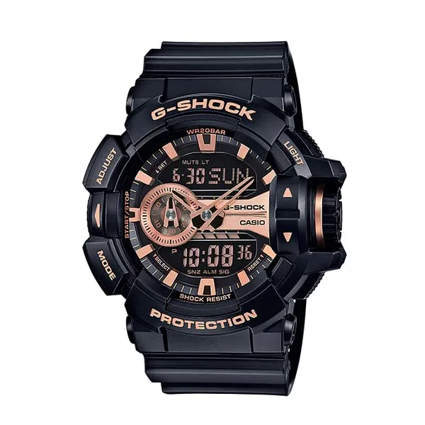 CASIO G-SHOCK Herren-Analog-Digitaluhr mit Drehschalter, Schwarz, GA-400GB-1A4 [Parallelimport]