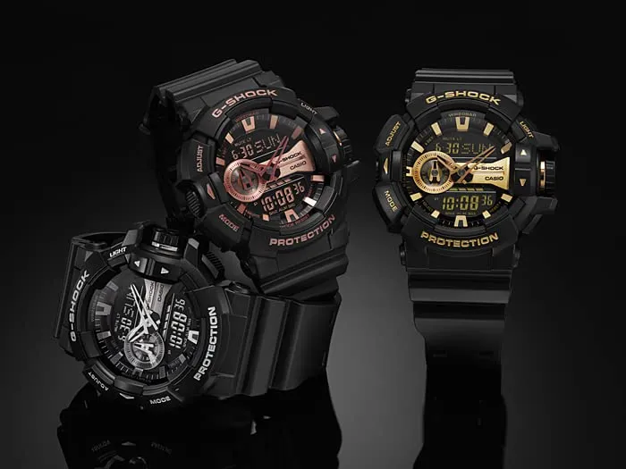 CASIO G-SHOCK Herren-Analog-Digitaluhr mit Drehschalter, Schwarz, GA-400GB-1A4 [Parallelimport]