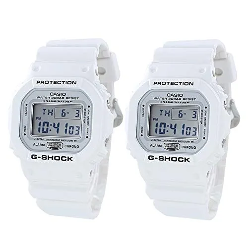 [Casio] CASIO G-SHOCK G-Shock Uhrenpaar-Set (gleiche Größe) - Digital, Weiß, 20 ATM wasserdicht, Internationales Modell DW-5600MW-7 [Parallelimport]