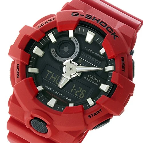 CASIO G-SHOCK GA-700-4A Herren-Sportuhr mit analoger und digitaler Anzeige (Rot/Schwarz) [Parallelimport]