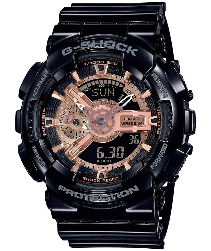 CASIO G-SHOCK GA-110MMC-1A Herren-Digital-Analog-Uhr, SCHWARZ & ROSÉGOLD SERIE [Parallelimport]