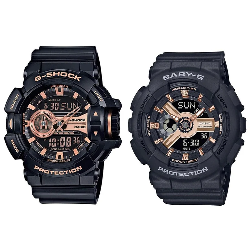 [Casio] CASIO Wasserdichte Paar Uhren G-SHOCK Baby-G Herren- und Damen Analog-Digitaluhren Schwarz GA-400GB-1A4BA-110XRG-1A [Parallelimport]