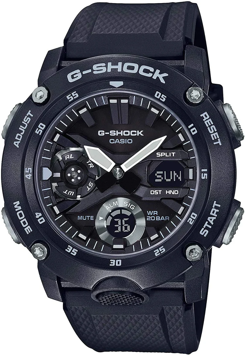 [Casio] CASIO G-SHOCK Analog-Digital-Uhr, Schwarz, Carbon/Resin, 20 ATM wasserdicht, Überseemodell GA-2000S-1A [Parallelimport]