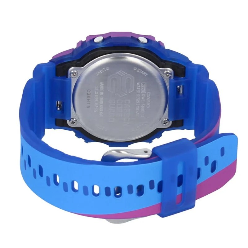 CASIO G-SHOCK 5600 Herrenuhr, austauschbare Lünette und Armband, Ersatzarmband, Blau, Lila, Weiß, Skelett, DWE-5600PR-2 [Parallelimport]
