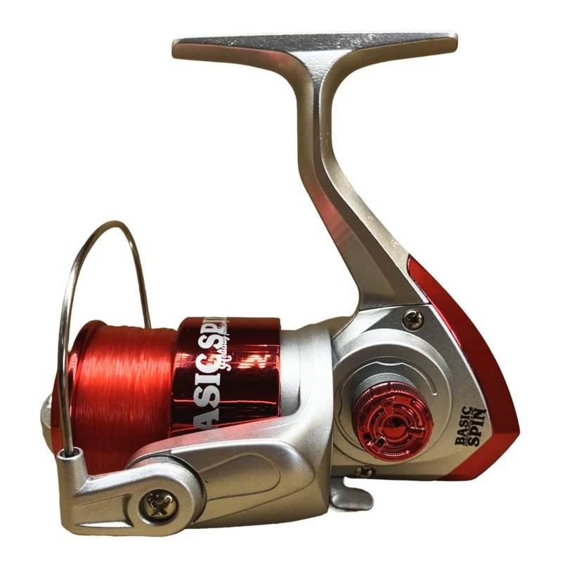 Riseway Basic Spin 3000 Spinnrolle mit 110 m #4 Schnur (Rot)