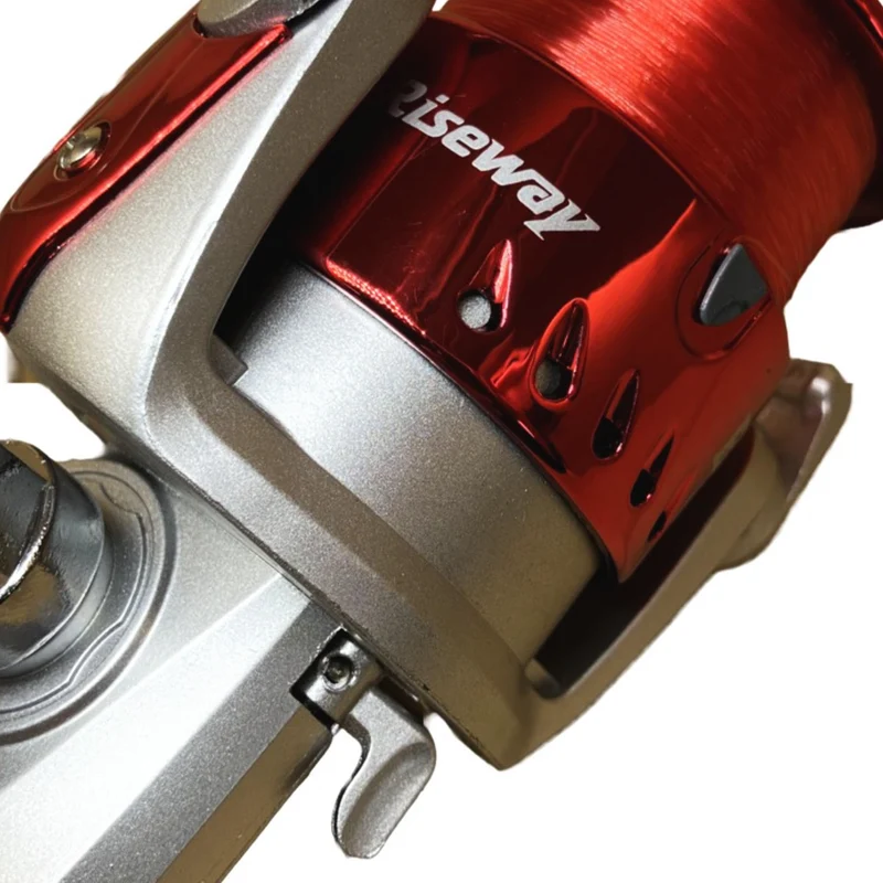 Riseway Basic Spin 3000 Spinnrolle mit 110 m #4 Schnur (Rot)