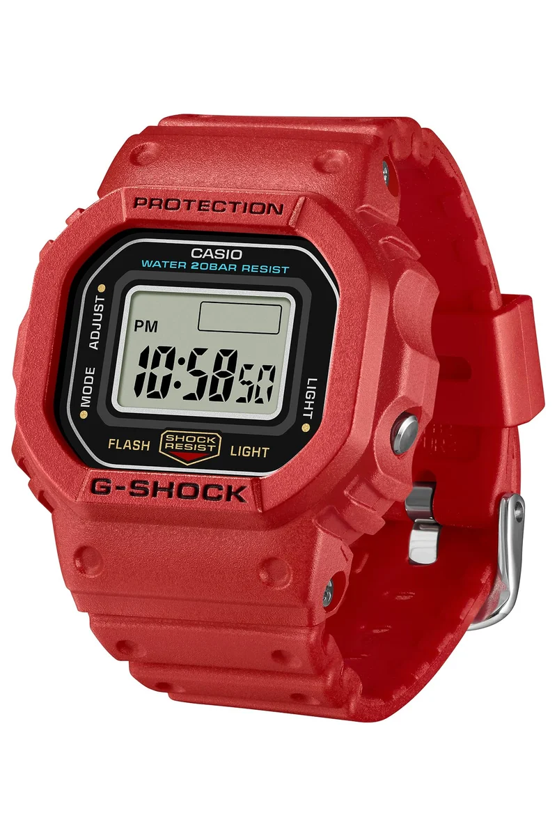[Casio] G-SHOCK nano Herrenuhr DWN-5600-4JR (Originalprodukt aus Deutschland) – Hergestellt aus umweltfreundlichen Materialien – Rot