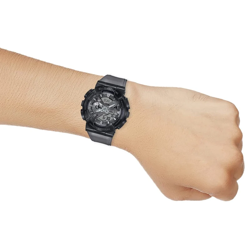 Casio G-Shock Analog-Digital-Weltzeituhr, Schwarz-Grau, Armband
