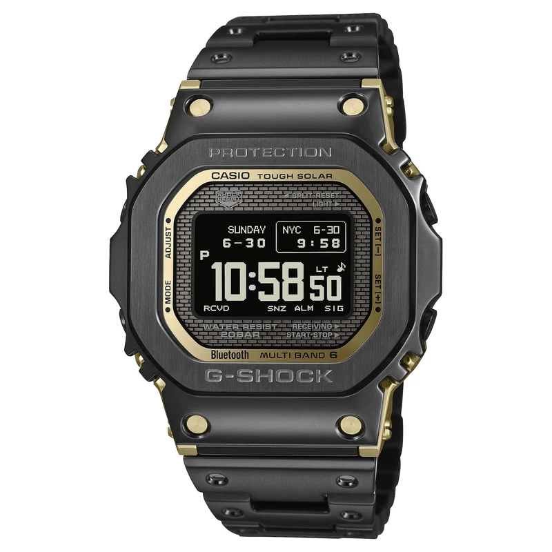 Casio G-Shock Full Metal 5000 Serie Digitaluhr, zweifarbig, schwarz/goldfarben, Edelstahl, 49.3 mm - GMWBZ5000BD-1