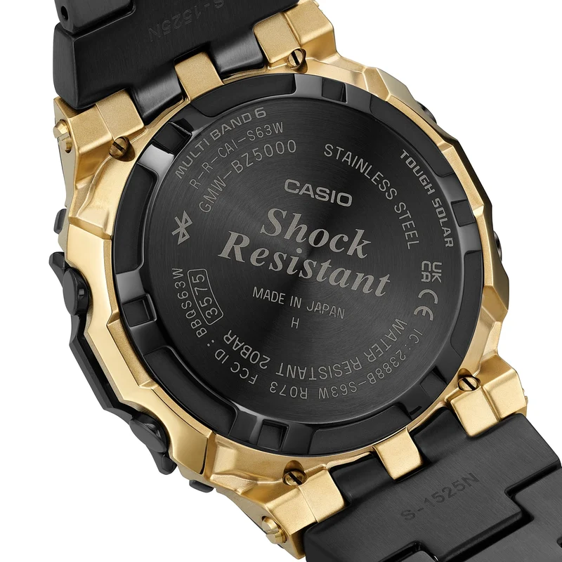 Casio G-Shock Full Metal 5000 Serie Digitaluhr, zweifarbig, schwarz/goldfarben, Edelstahl, 49.3 mm - GMWBZ5000BD-1