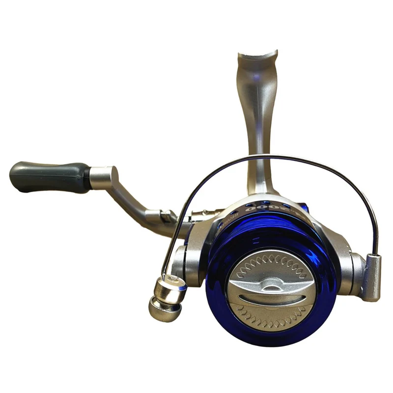 Riseway Basic Spin 2000 Spinnrolle mit 120 m #3 Schnur (Blau)