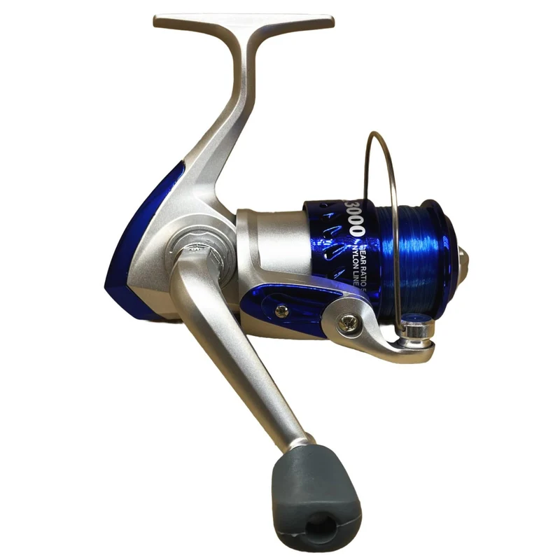 Riseway Basic Spin 3000 Spinnrolle mit 110 m #4 Schnur (Blau)