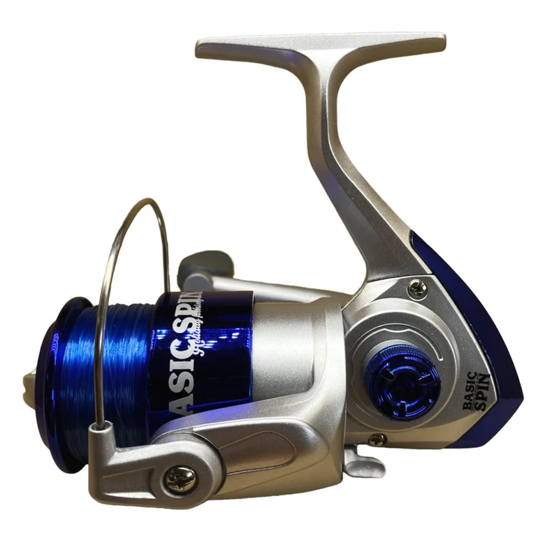 Riseway Basic Spin 3000 Spinnrolle mit 110 m #4 Schnur (Blau)