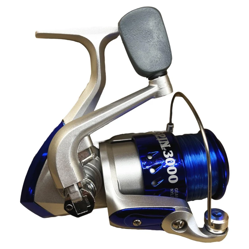Riseway Basic Spin 3000 Spinnrolle mit 110 m #4 Schnur (Blau)